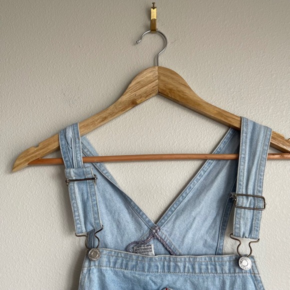 Vintage 90s Squeeze Denim Overall Shortalls Size‎ 6 - Picture 11 of 13